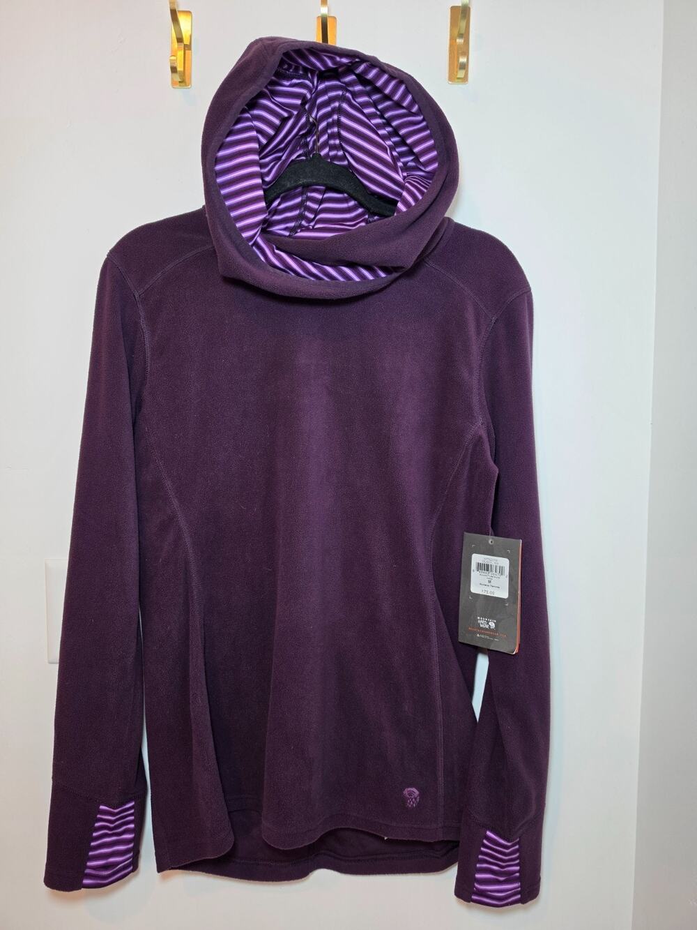 Mountain Hardware Women's Microchill Fleece Hoodie Size Medium, Purple Hiking